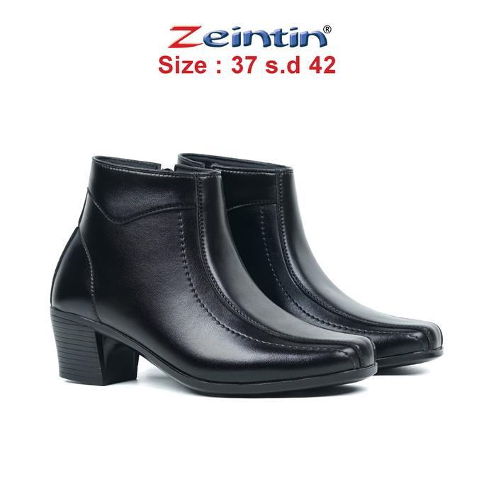 Zeintin - Sepatu Boots Wanita Hak 5 Cm Sepatu Boot Formal Wanita Boot Fashion Casual Hitam Zo #Sale