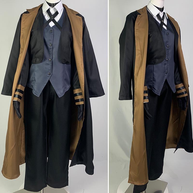 Nakahara Chuuya Cosplay Costume Include Hat Uniform Trench Coat Pants Big Size Outfits Halloween