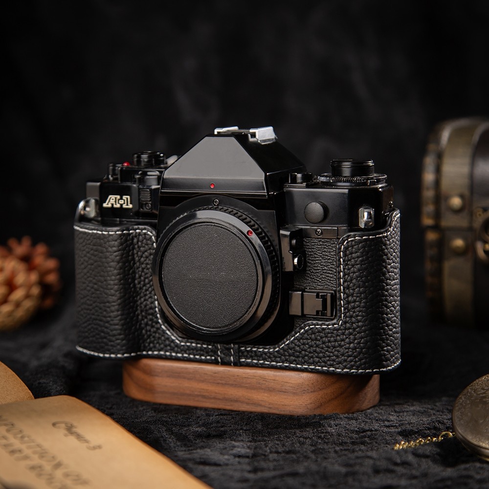 A1 Half Bag Retro AE1 Protective Case For Canon AE- 1 A-1 AE1 A1 Case A 1 Genuine Leather Half Case