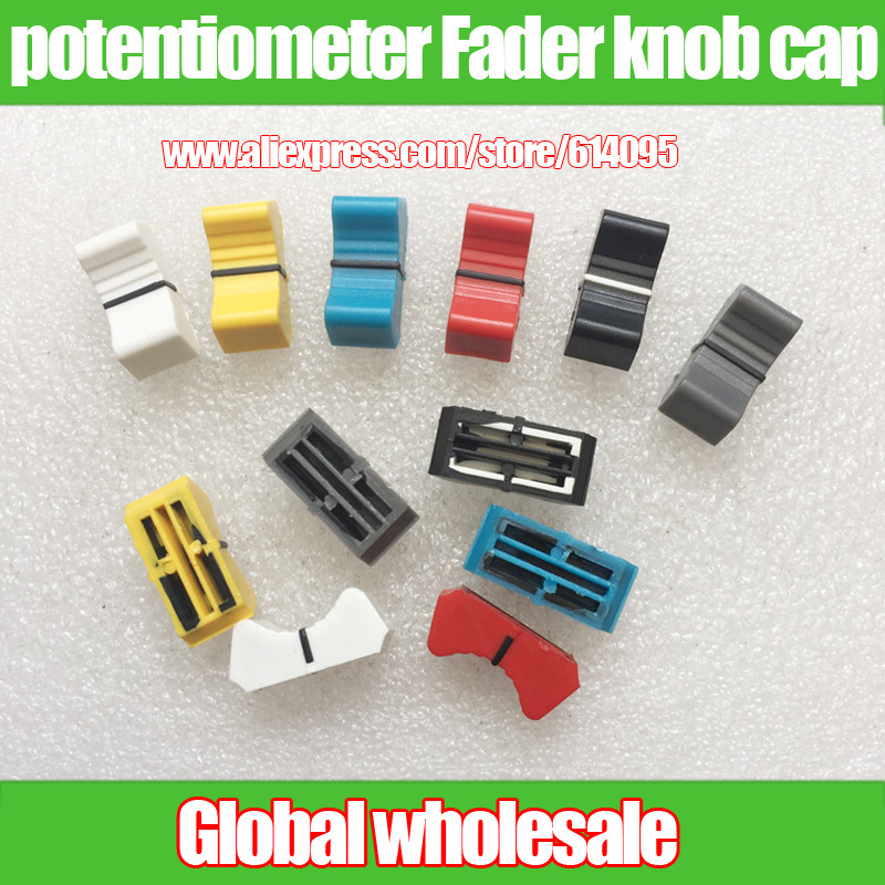 12pcs For Yamaha Allen & Heath Soundcraft Mixer Fader Knob Cap / Straight Slide Potentiometer Push