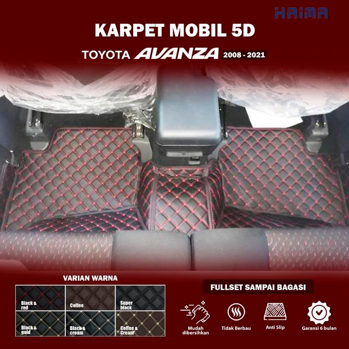 Lucky Karpet Mobil Toyota Avanza 2008-2021 Fullset - Coklat Muda, MATIC 2008-2011