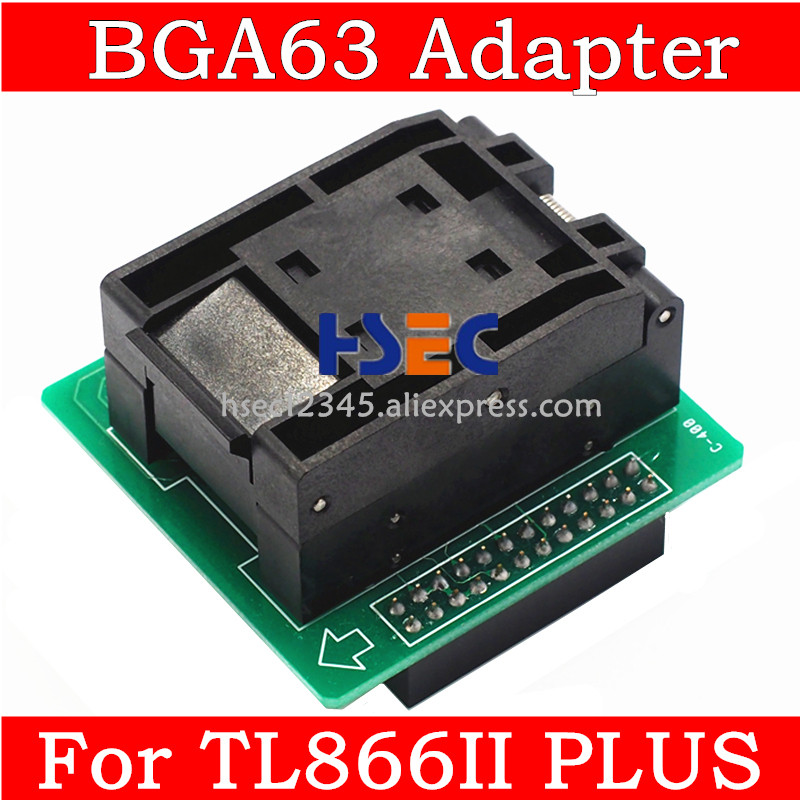 BGA63 Adapter Socket for XGecu TL866II Plus Minipro TL866CS TL866A USB BIOS Programmer NAND 08
