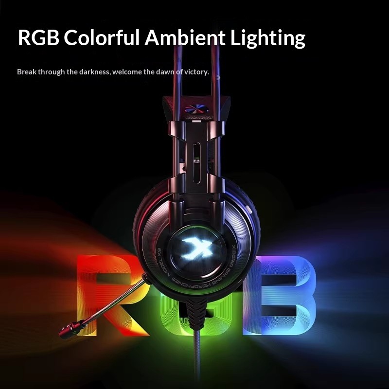 XIBERIA K9 Headphones 50mm Diaphragm CM108B Chip Noise-canceling Microphone Gaming Earphone 7.1