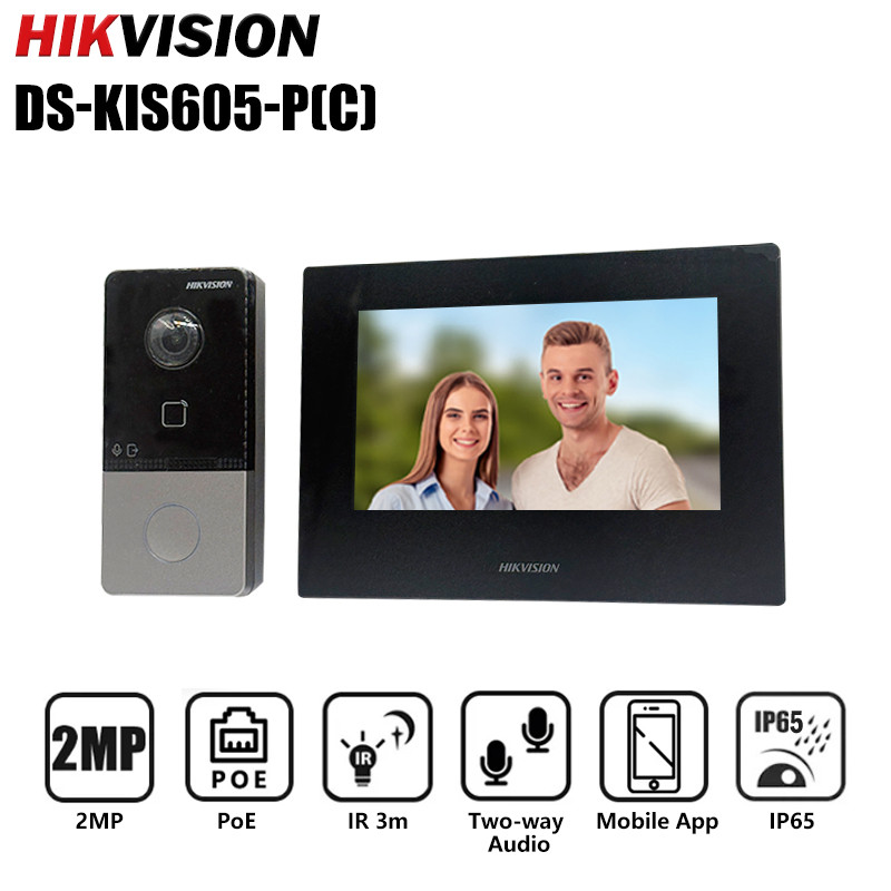 Hikvision DS-KIS605-P(C) 7-inch IP Video Intercom Kit 2MP Doorbell 2-way Audio Mobile App IC Card