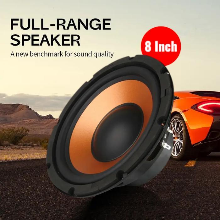Speaker 8 Inch 80 W Hifi Subwoofer Bass Karet Besar Mobil Car Speaker Aktif