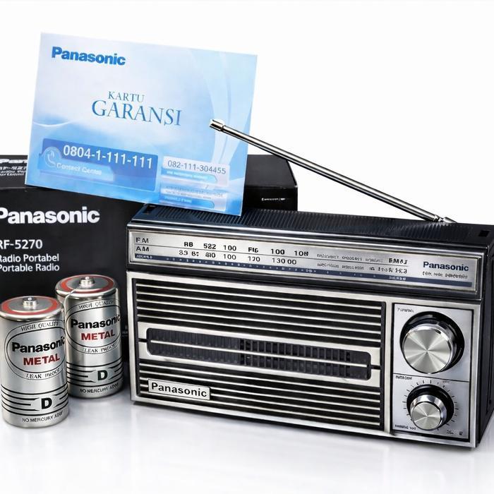 Radio Panasonic Rf-5270 Original Am Fm Portable + 2 Baterai D Besar Radio Jadul Retro Klasik