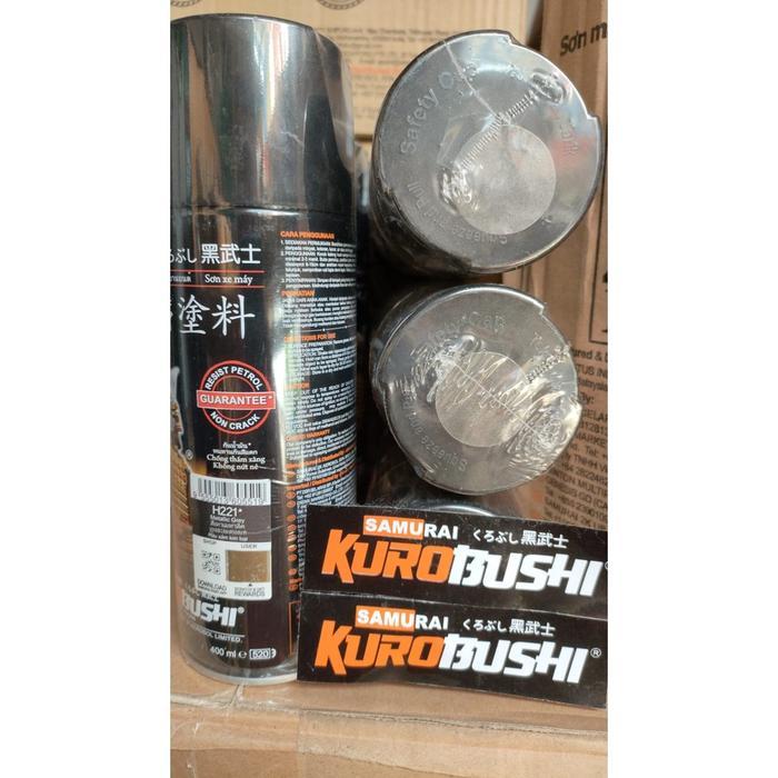 Pilok Pilox Samurai Metallic Grey H221 Abu Metalik Abu Tua 400Ml #Gratisongkir