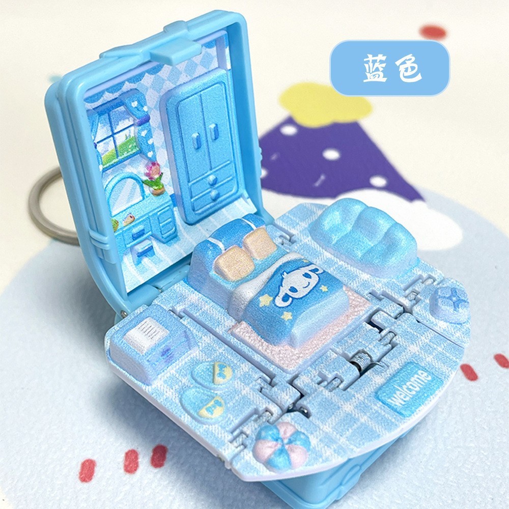 3D Sanrio Folding Pop-up Book Mini Keychain Astronaut Educational Castle Stress Relief Creative