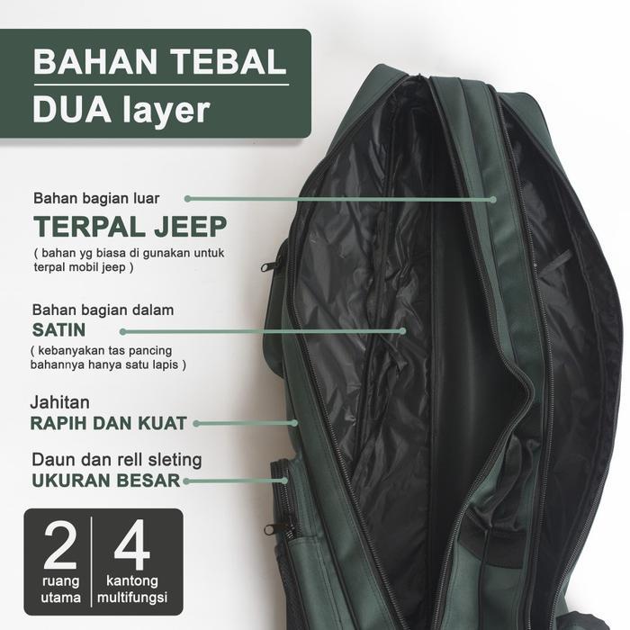 Tas Pancing Bahan Tebal Dan Premium Bahan Kanvas Terpal Jeep 120Cm