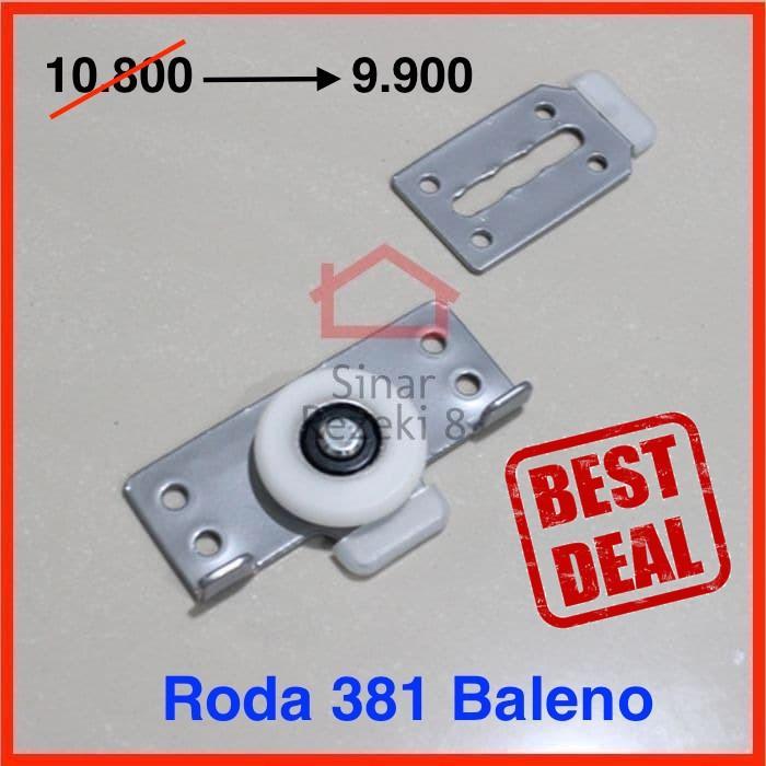 Roda Pintu Sliding Lemari Geser 381 / SD-75 Pasangan Rel U Rel C-058 .
