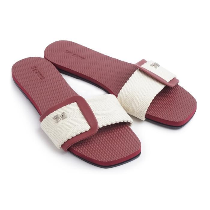 Laviola - Women Sandal Slop Wanita Karet Slip On Polos Merci 3 Wine Merah Sandal Wanita Anti Slip