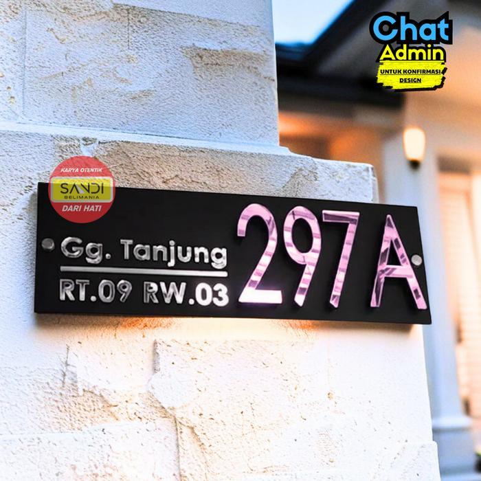 Nomor Rumah Aesthetic Tempel Dinding Timbul Akrilik Timbul Papan Nomer No Rumah Acrylic Custom Tbk