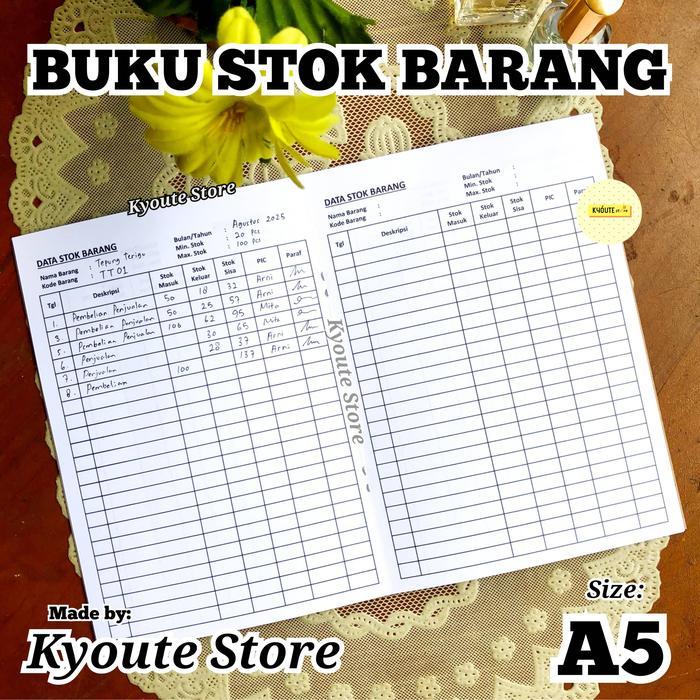 Buku Catatan Stok Barang A5 Kyoute Praktis & Rapi untuk Pengelolaan Inventaris / Inventory Logbook *