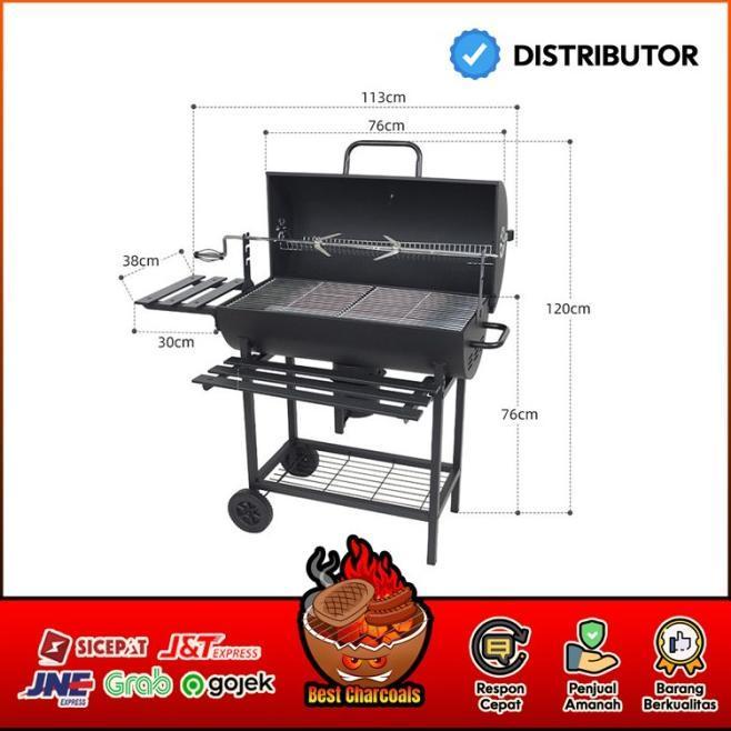 New Panggangan BBQ Portable Grill Alat Panggang Putar Ayam All Ready Termurah siap kirim - Pangganga