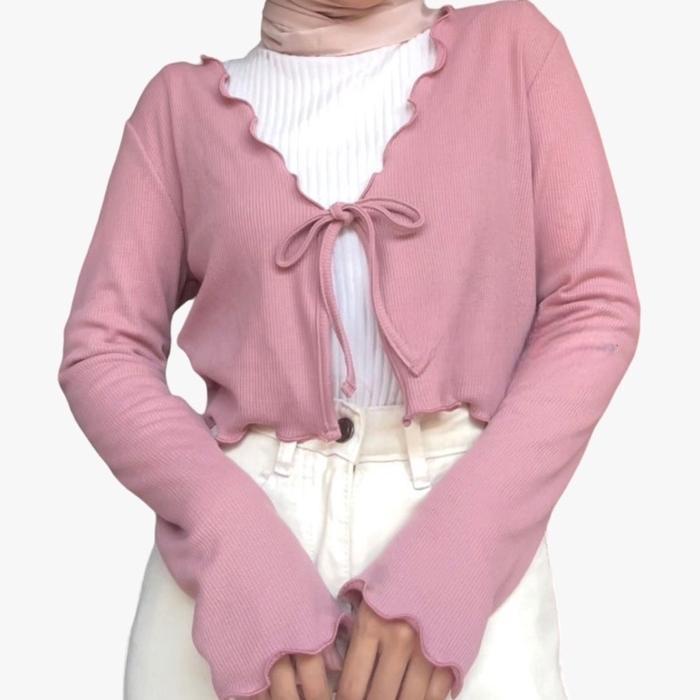 ASREG.ID Cardigan crop tali/cardigan tali /atasan wanita Outer Panjang Knitwear Top Kardigan Baju