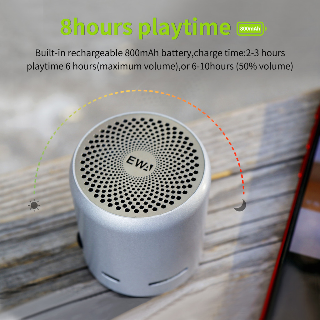 EWA Mini Bluetooth Speaker True Wireless Stereo TWS Enhance Bass Radiator Bluetooth 5.0 A107 Metal
