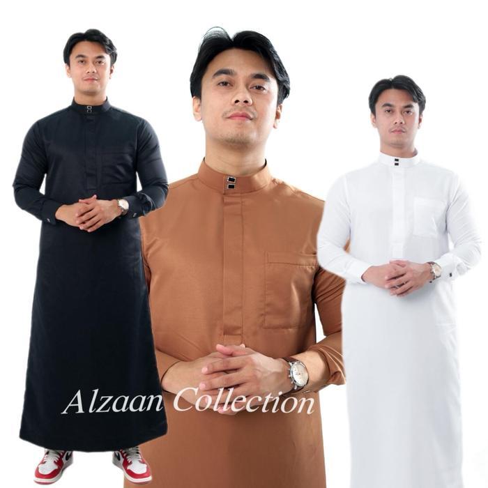 Jubah Pria Muslim Slimfit Jubah Gamis Pria Lengan Panjang Busana Muslim Baju Jubah Muslim Katun