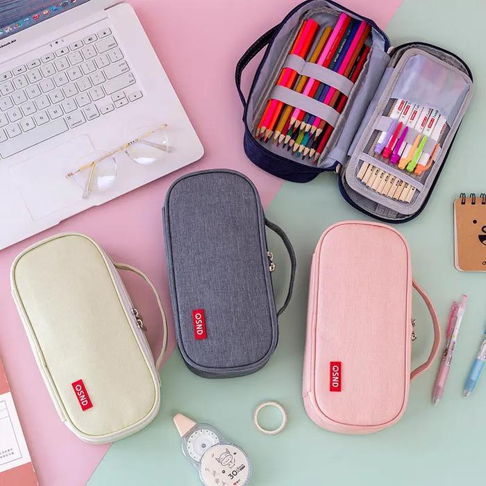 Tempat Pensil Kain Polos / Kotak Pensil Aesthetic Minimalis / Tempat Pensil Anak Anak / Pencil Case