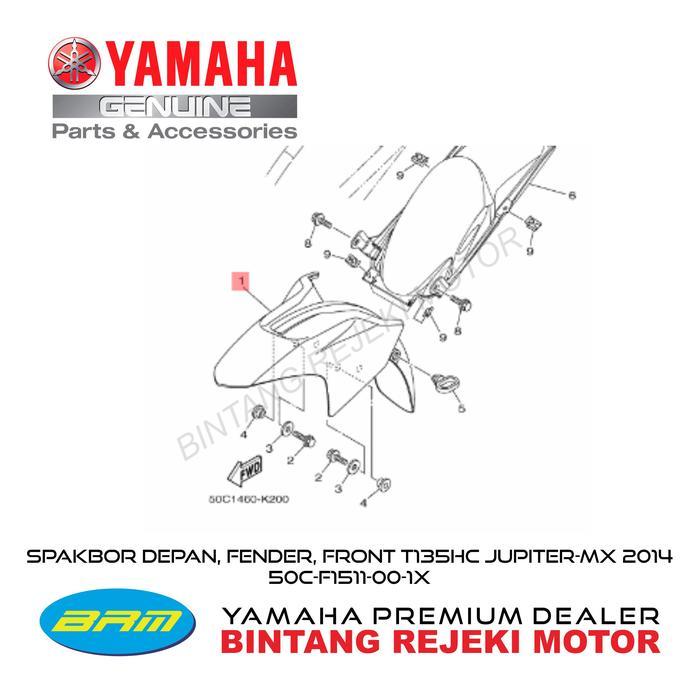 Spakbor Depan Fender, Front T135Hc Jupiter-Mx 2014 50C-F1511-00-1X