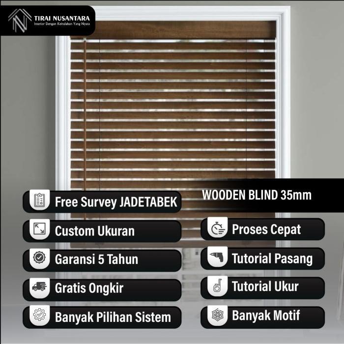 "New" [PROMO TERMURAH] KREY / TIRAI / GORDEN JENDELA KAYU WOODEN BLIND