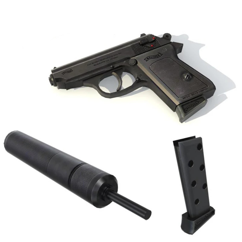 1:1 007 PPK Gun Paper Model Weapons Firearms 3D Stereo Handmade