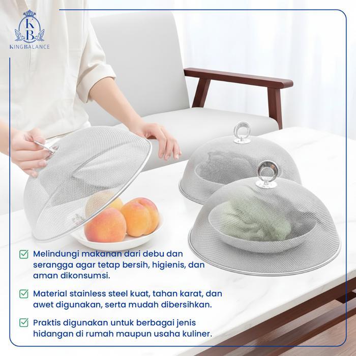 King Balances - Tudung Saji Stainless Steel Estetik Penutup Makanan Higienis Tutup Saji Makanan -