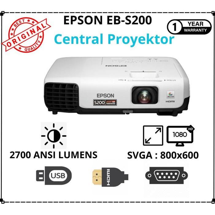 Terbaru Proyektor Epson Eb-S200 2700 Lumens - Epson Hdmi Projector