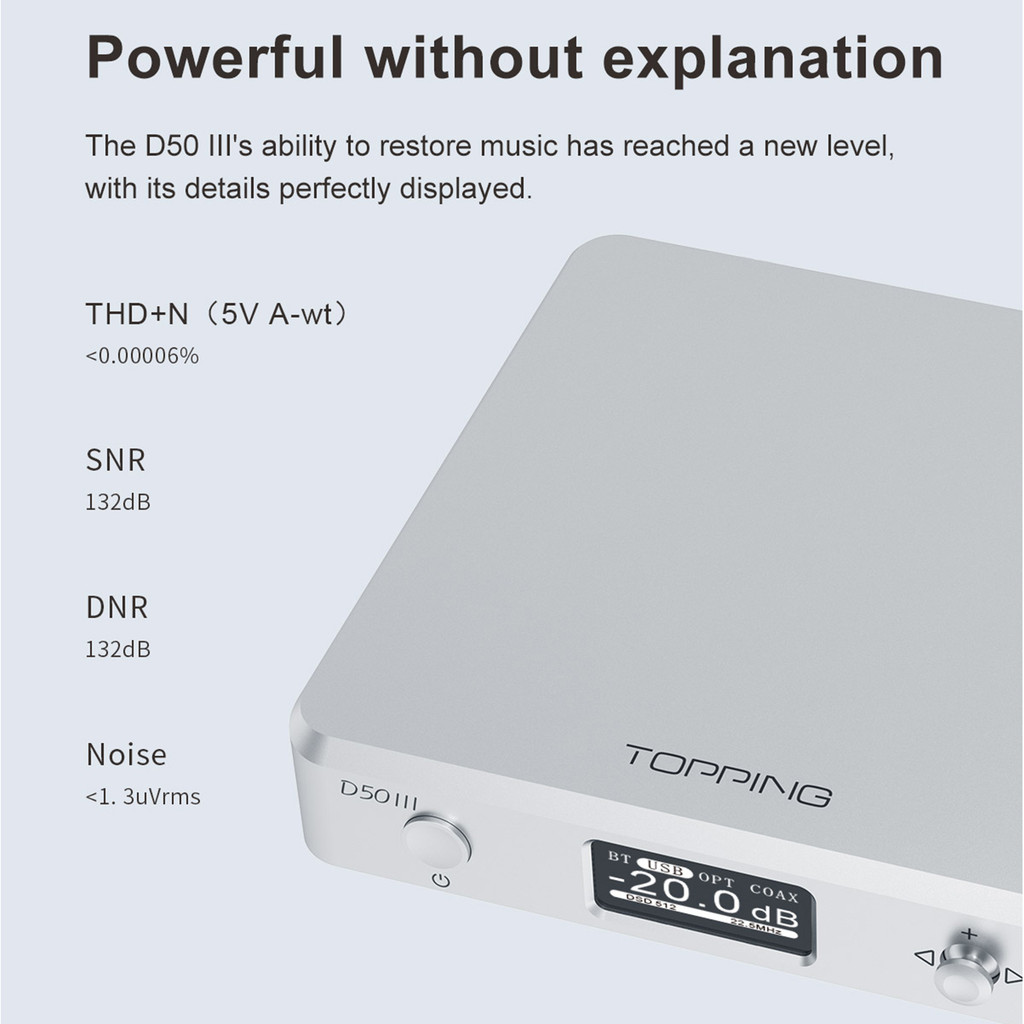 TOPPING D50 III Desktop HiFi DAC Decode Hi-Res Audio dual ES9039Q2M PCM768 DSD Bluetooth 5.1 LDAC