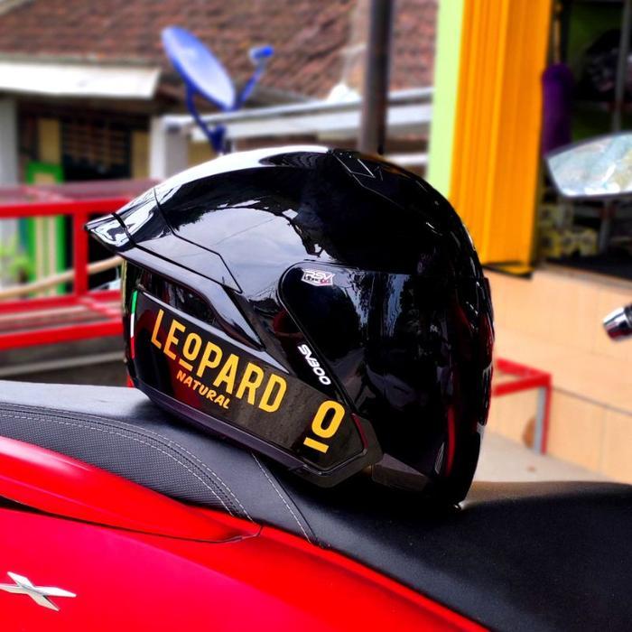 helm rsv sv300 hitam glossy paket ganteng leopard m-l-xl- xxl original