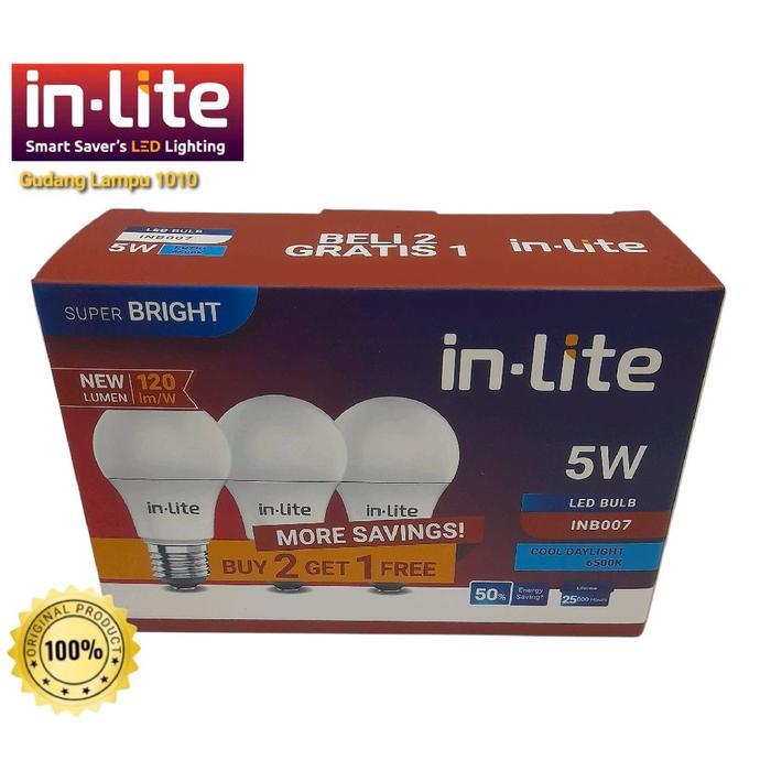 Lampu LED Bulb Multipack In-Lite 5 Watt Paket Isi 3