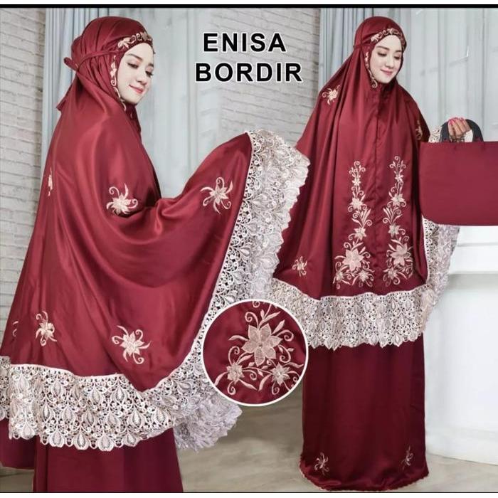mukena enisa bordir Mukena Luna Maya Dewasa Renda Bordir Terbaru 2020