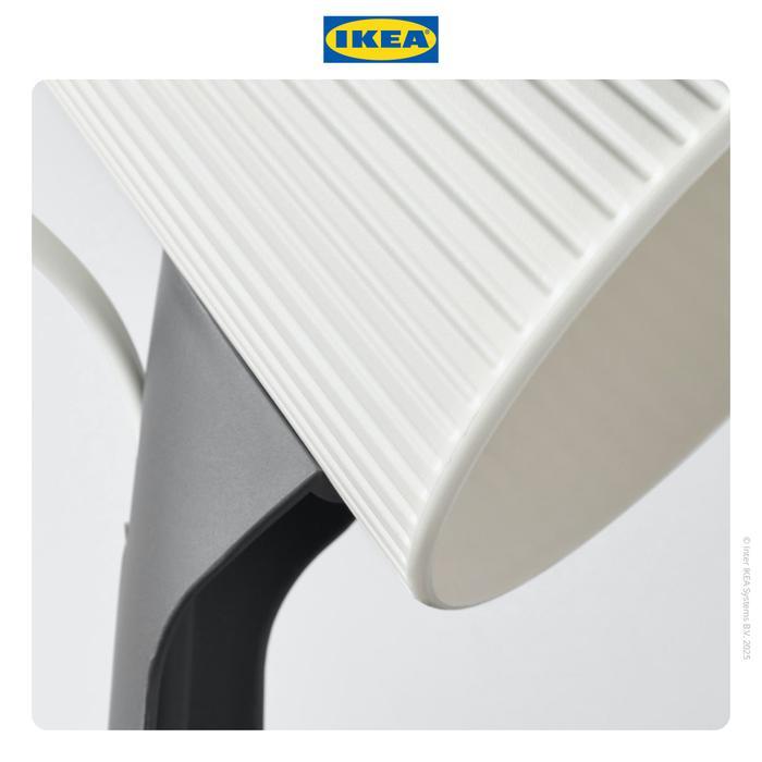 IKEA SVALLET Lampu Meja Kerja Plastik Warna Abu-Abu/Putih