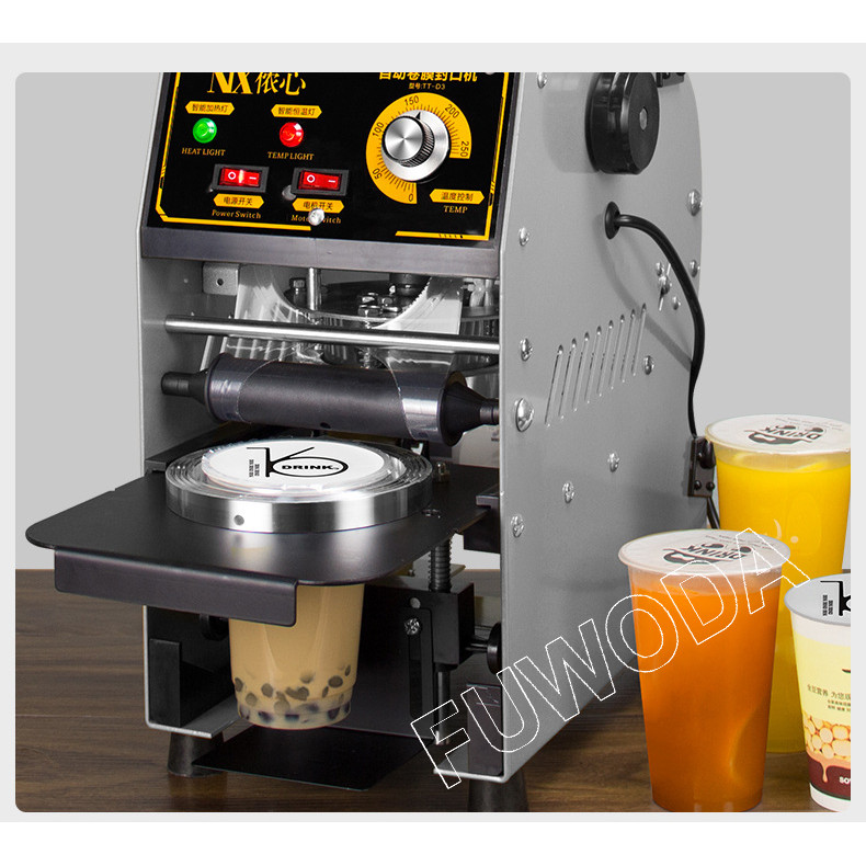 Electric Cup Sealer for Milk Tea Shop Cold and Hot Drinks Cup Sealing Machine Mini Size 88 / 89 / 90