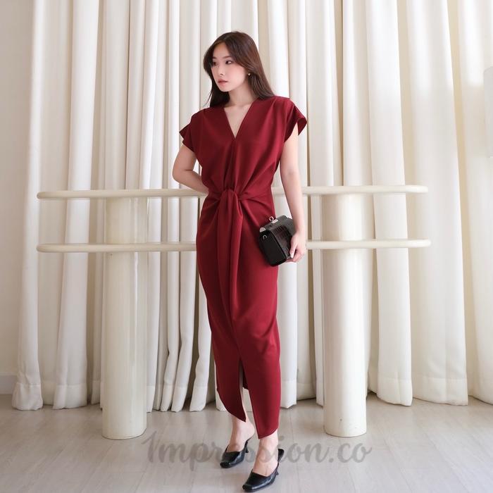 Yuanita Dress Pesta Gaun Kondangan Formal Casual Scuba Wanita Maxi Mewah Elegan Pasti Promo