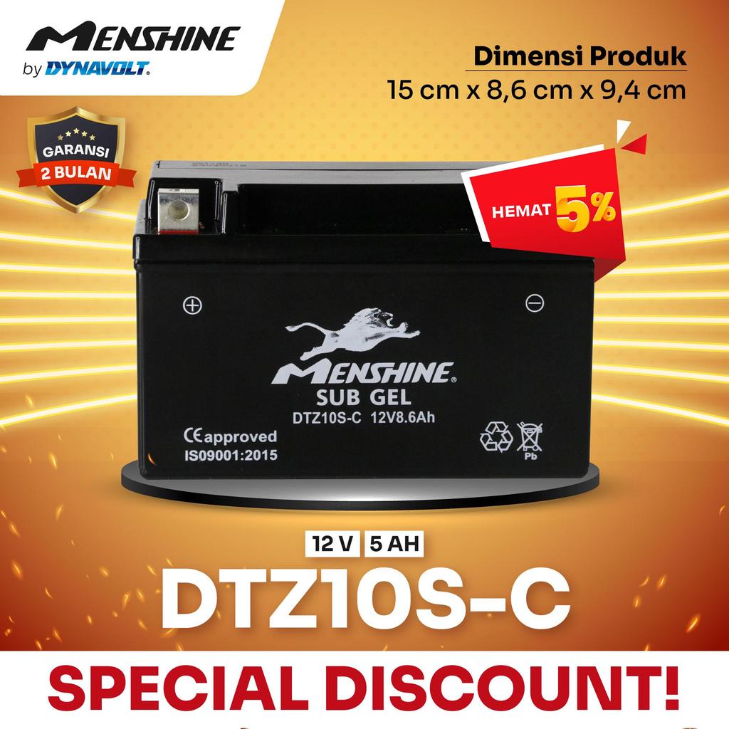 Menshine Aki Motor Sub-Gel DTZ10S-C - 8.6Ah