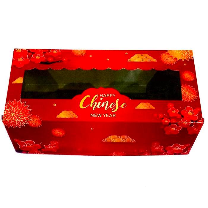 Box Cake 25X12X8Cm Motif Imlek Laminasi Luar Dalam Cocok Untuk Bolu Gulung Lapis Marmer Banana Cake