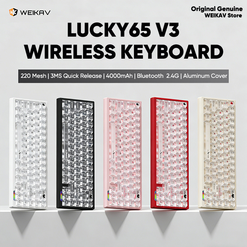 WEIKAV Lucky65 V3 Lucky65V3 Wireless Gaming Aluminum Mechanical Keyboard Kit 60% Bluetooth 2.4G RGB