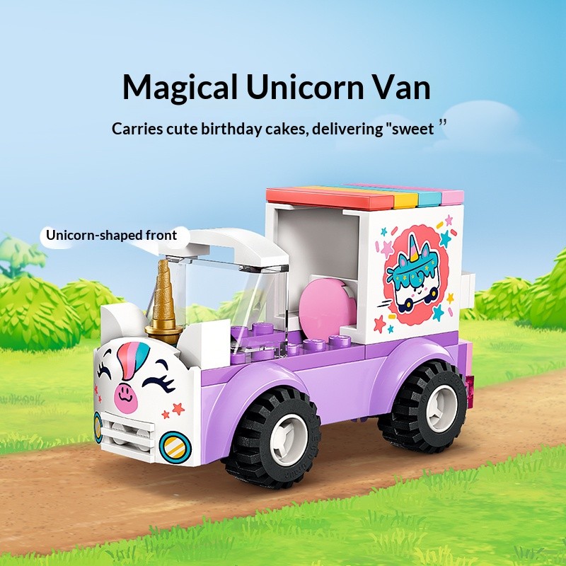 Lego Building Blocks Friends Series 42675 Unicorn Cake Delivery Truck Children's Puzzle Building