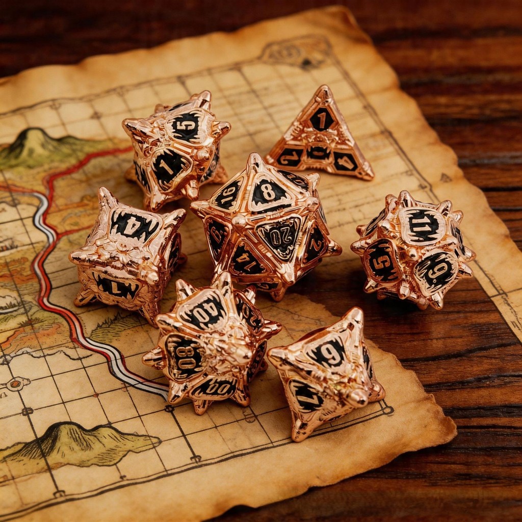 DND Polyhedral Metal Dice Set, Metal Dragon Dice DND Dungeon and Dragon Metal Dice DND Metal Dice