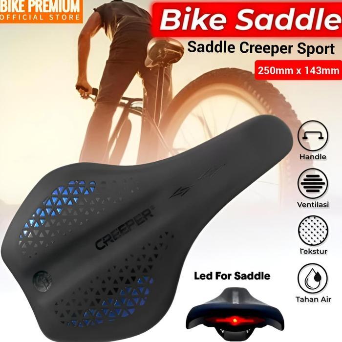 Pacific - Sadel Sepeda Jok Saddle Sport Mtb Road Bike Statis Elektrik Empuk Built In Lampu Belakang