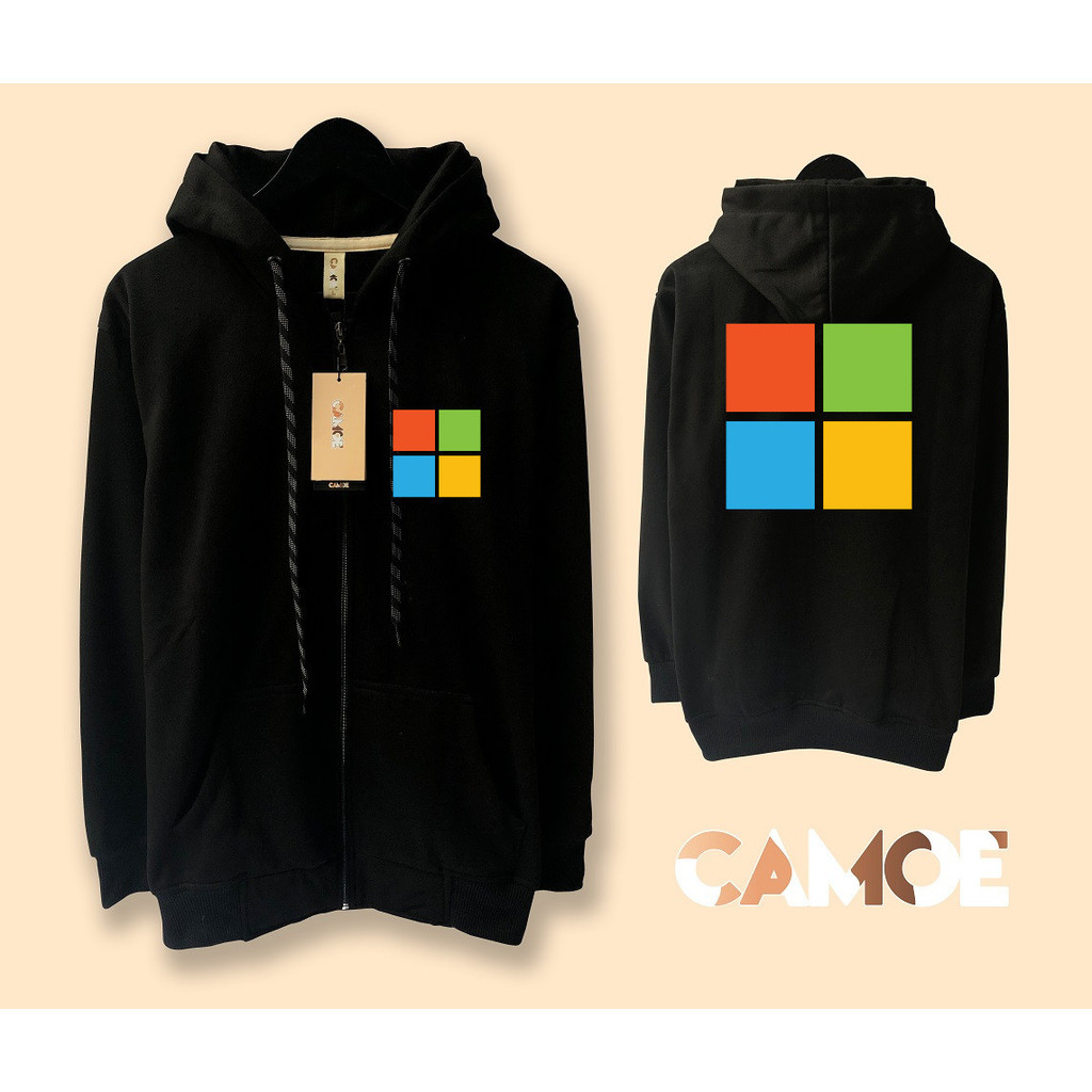 Jaket Hoodie Zipper Microsoft logo
