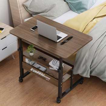 Meja Laptop Dengan 2 Rak Penyimpanan Adjustable Portable Laptop Desk