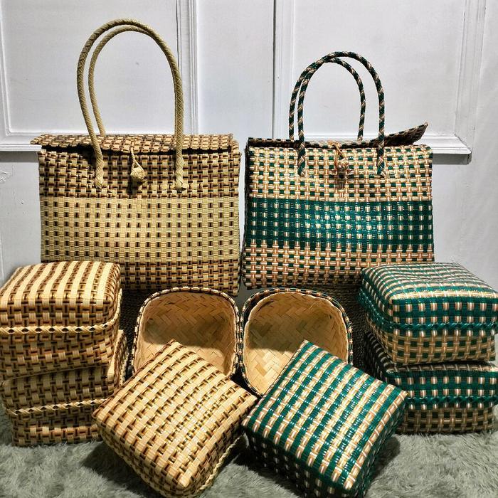 Tas set keben Jali isi 4 tutup/tas keben/pejati/free besek bambu