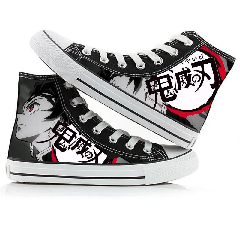 Demon Slayer Anime Canvas Shoes Casual Shoes High Top Sneaker Boys Girls Studebts Kawaii