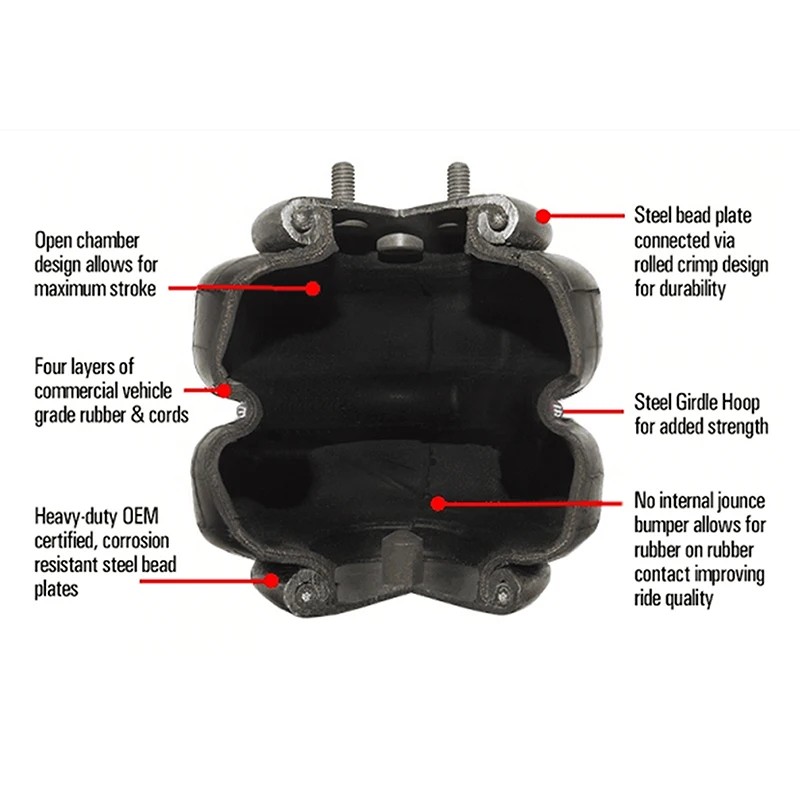 UNIVERSAL TRIPLE CONVOLUTED RUBBER AIR RIDE LIFT BELLOW BAG SUSPENSION SPRING SHOCK ABSORBER AIR
