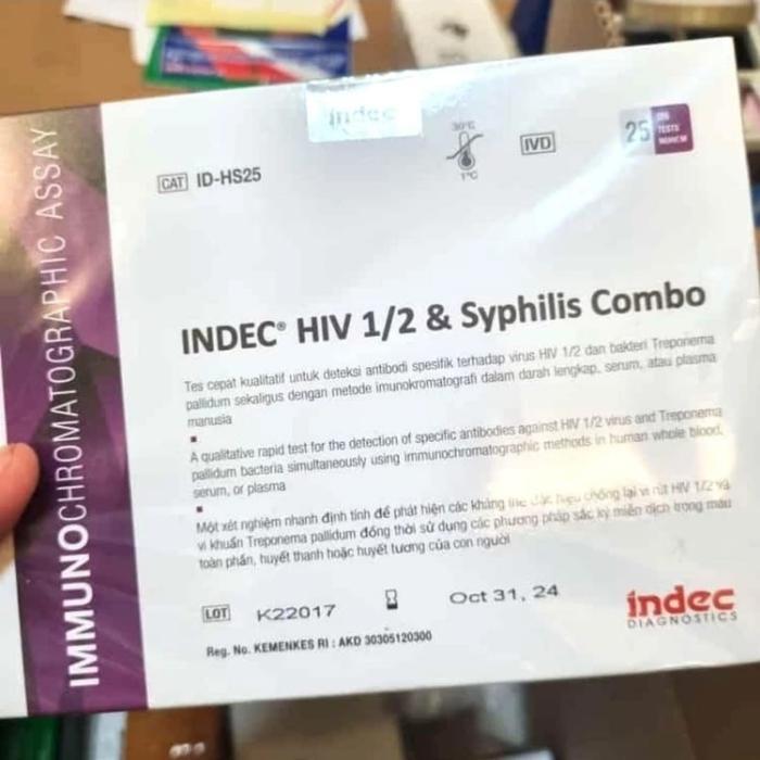 Alat Test Hiv / Syphilis Combo Isi 25 Indec #Gratisongkir