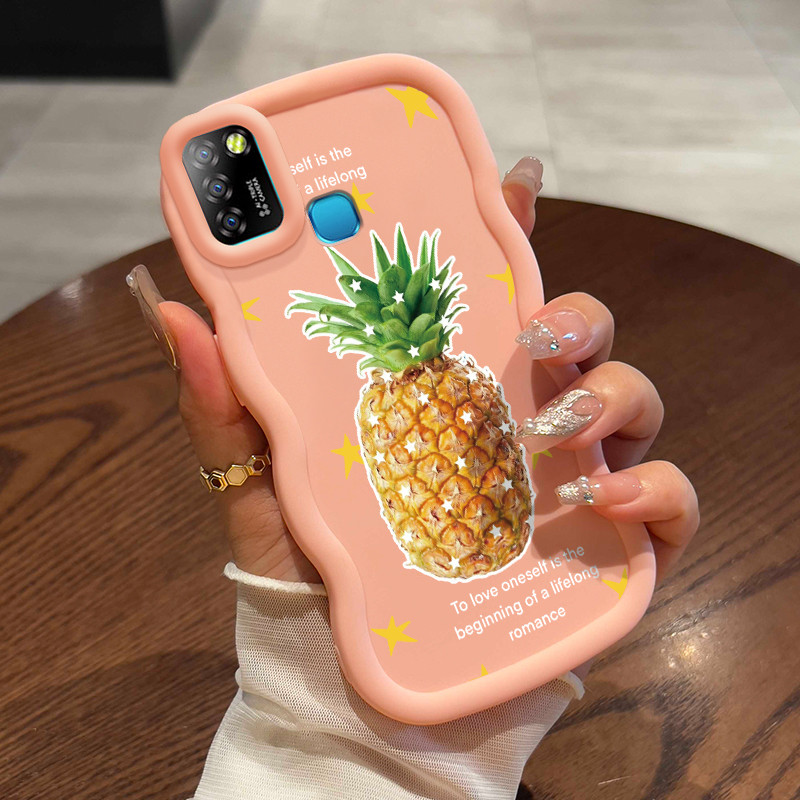 Casing HP Untuk Infinix Smart 5 Smart 6 Ram 3 Case Motif Nanas Kasing Silikon Cesing bingkai krim So