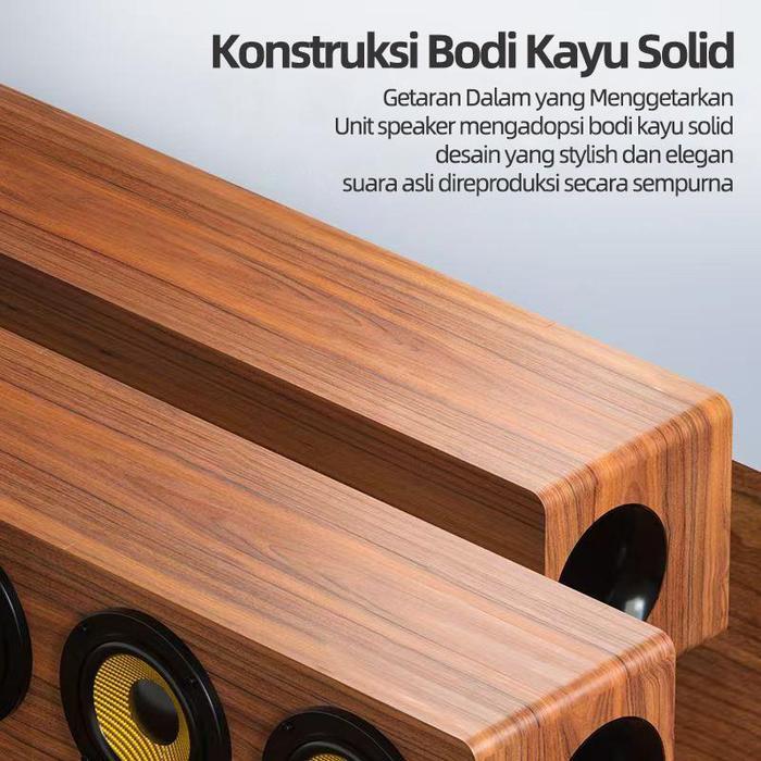 BBL Soundbar BBL-M10 10 Speaker Bluetooth 5.3 Bass 360 & Kayu Solid Suara Cinema di Rumah 50W Daya
