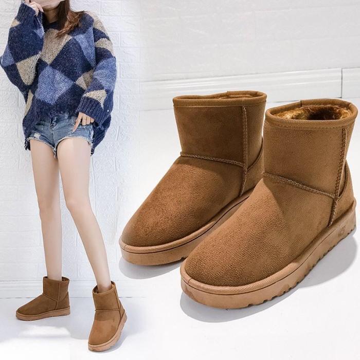 Sepatu Boots Ugg Winter Import Suede Bulu Fur Musim Dingin Shoes Wanita Kerja Black #Sale