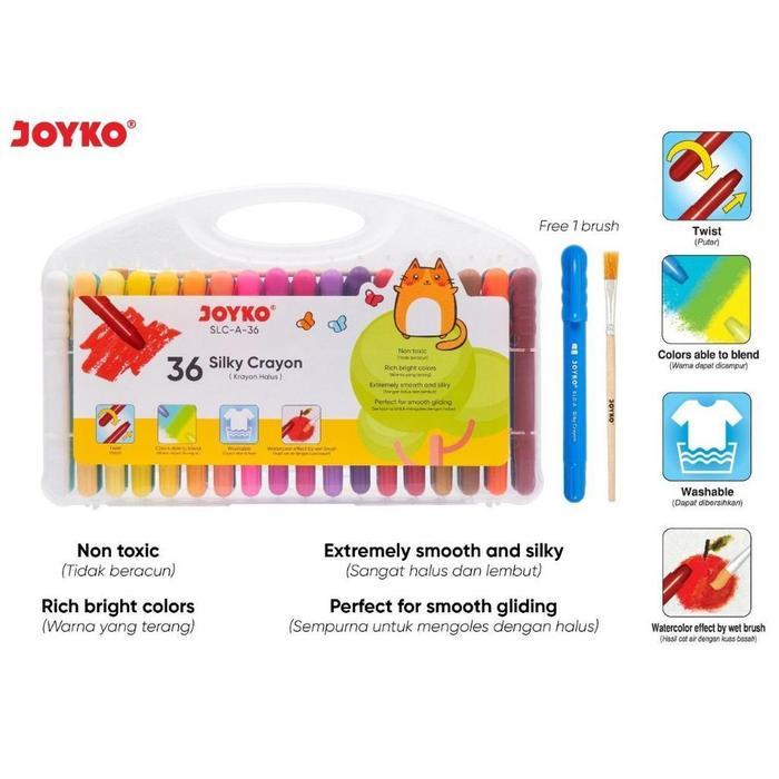 Joyko silky crayon 36/48 warna